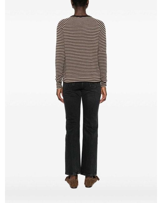 Base London Brown Striped Wool Sweater