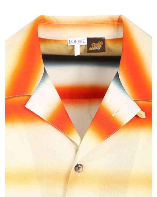 Loewe Orange Short-Sleeved Cotton Shirt for men