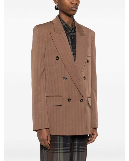 Stella McCartney Brown Wool Double-Breasted Jacket