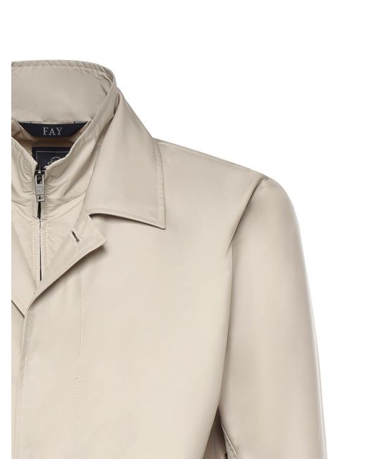 Fay White Technical Poplin Morning Coat for men