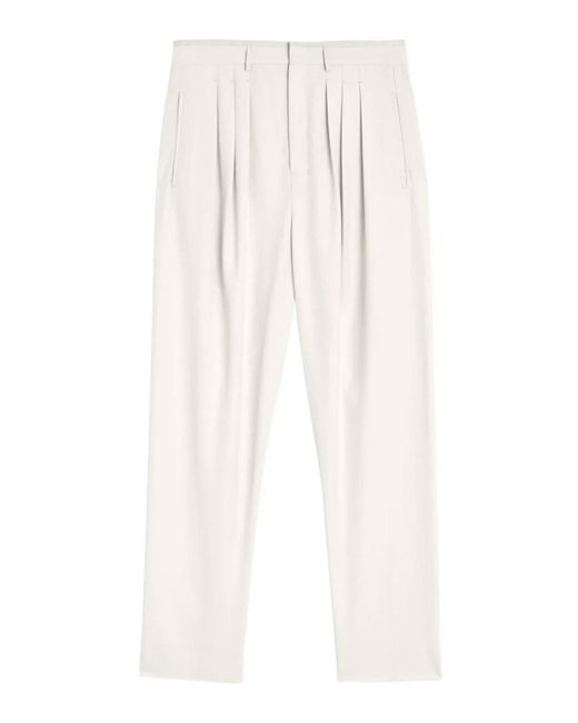 Lemaire White Pleated Tailored Pant