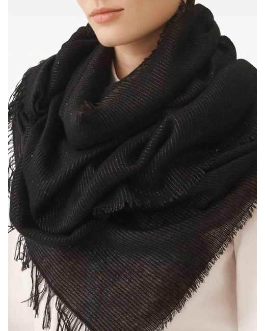 Fabiana Filippi Black Cashmere And Silk Scarf