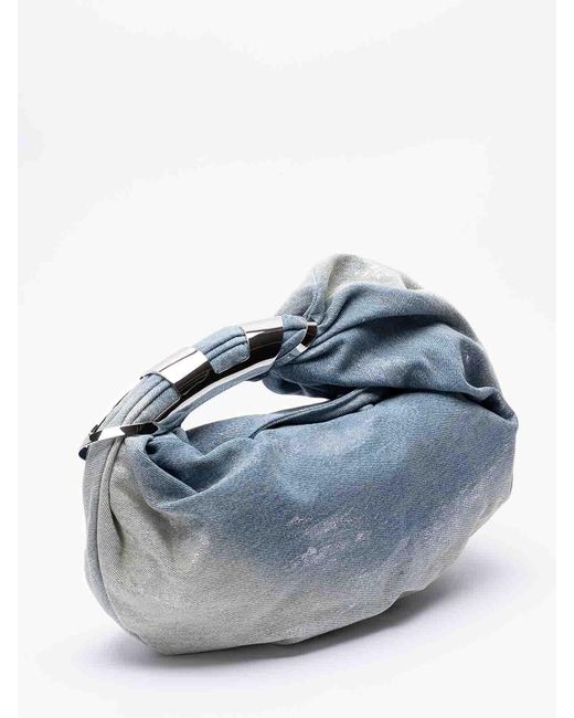DIESEL Blue `grab-d` Small Hobo Bag