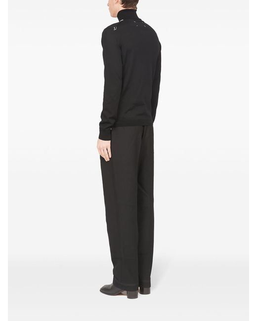 Maison Margiela Blue Roll Neck Merino-Wool Jumper