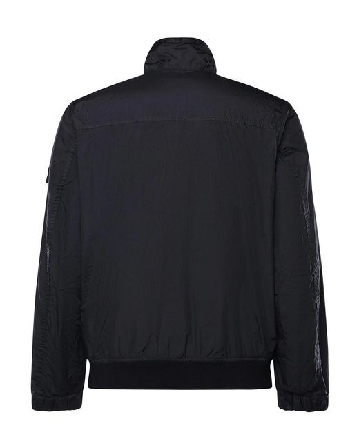 Stone Island Blue Rainproof Nylon Rep Jacket With Logo for men