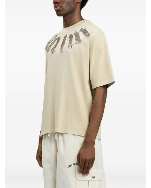 Palm Angels Natural Logo T-Shirt for men