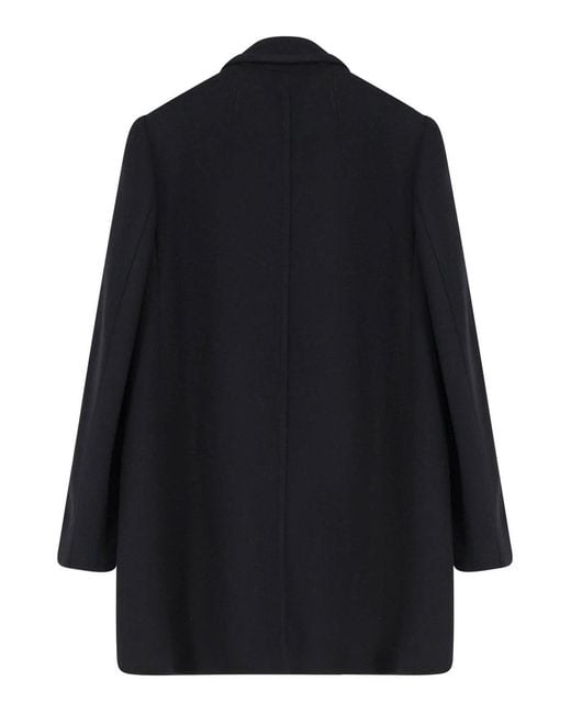 Dries Van Noten Blue Rebela Wool Blend Coat