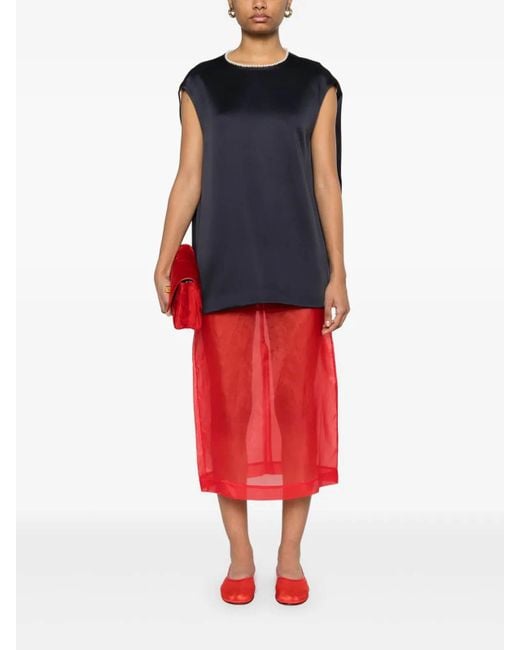 Carven Blue Sleeveless Blouse