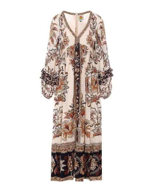 Farm Rio Natural Maxi Majestic Garden Dress