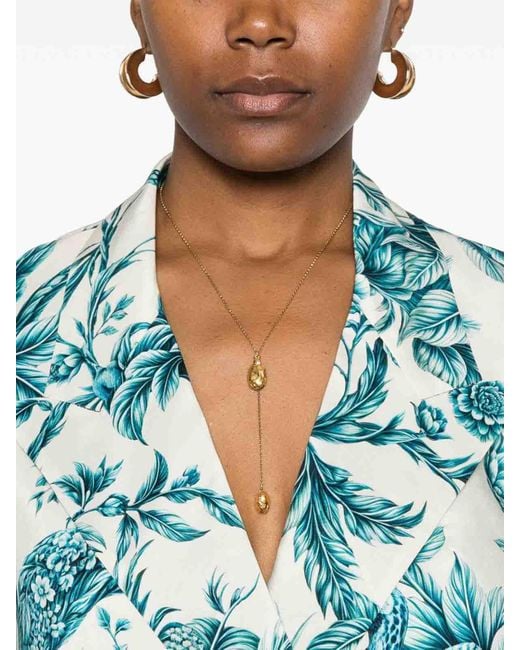 F.R.S For Restless Sleepers Blue Printed Silk Shirt