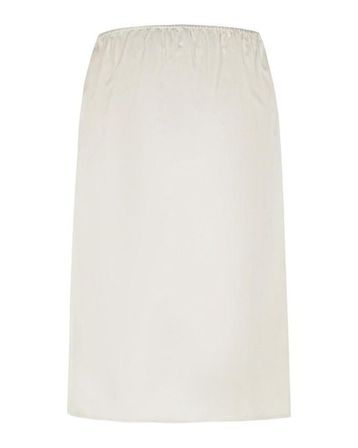 Loulou de Saison White Vasali Ivory Silk Skirt