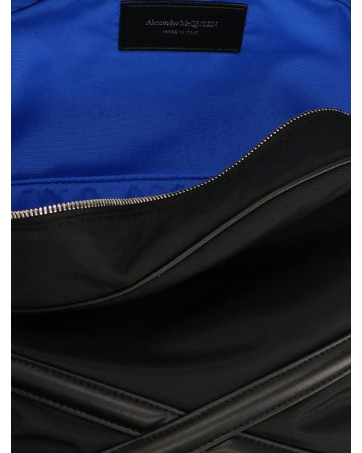 Zaino in pelle nera con manici superiori e cinghie regolabili di McQueen in Black da Uomo