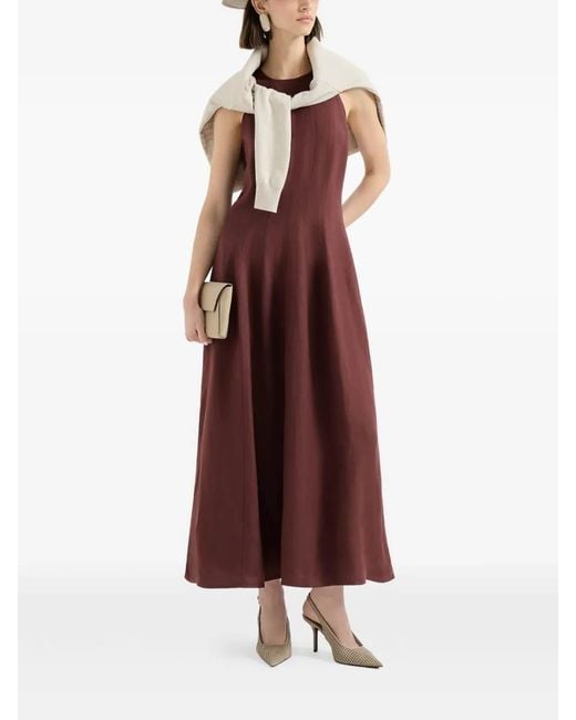 Brunello Cucinelli Purple Midi Dress