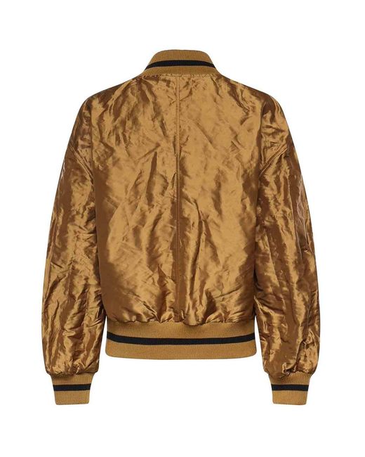 Loewe Brown Technical Fabric Bomber Jacket