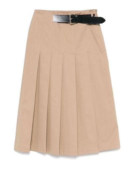 Semicouture Natural Cotton Midi Skirt