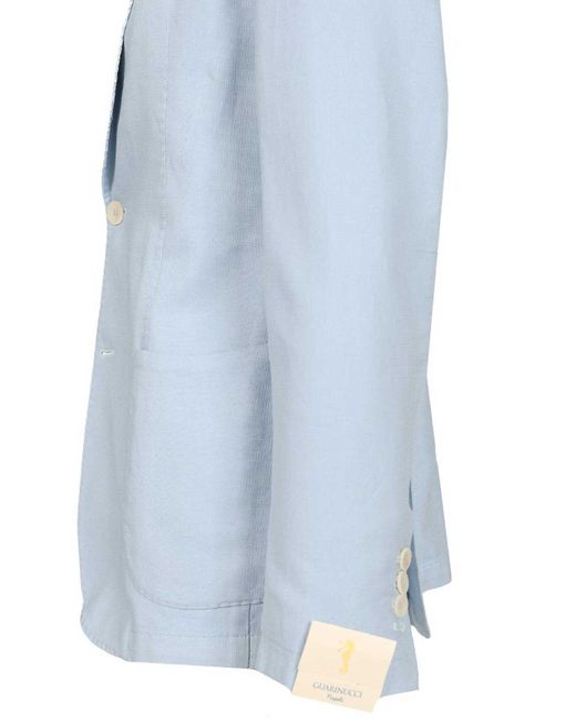 Guarinucci Blue Cotton Linen Blazer for men
