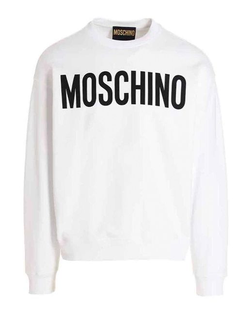 Moschino White Sweatshirt Maxi Logo for men