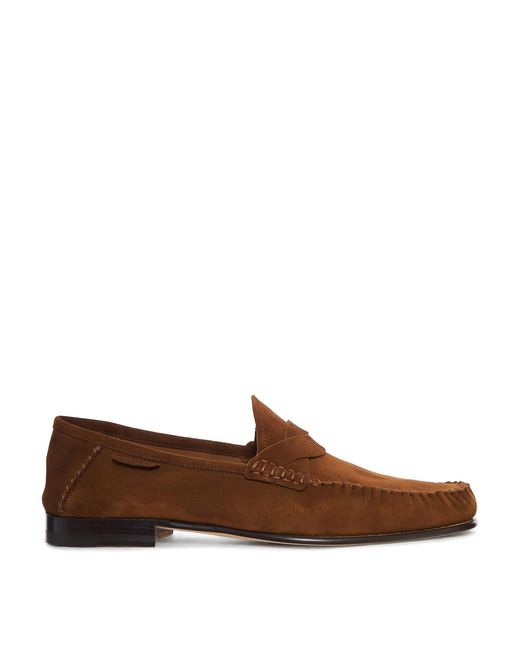 Tom Ford Brown Ripley Suede Loafer With Braided Band for men