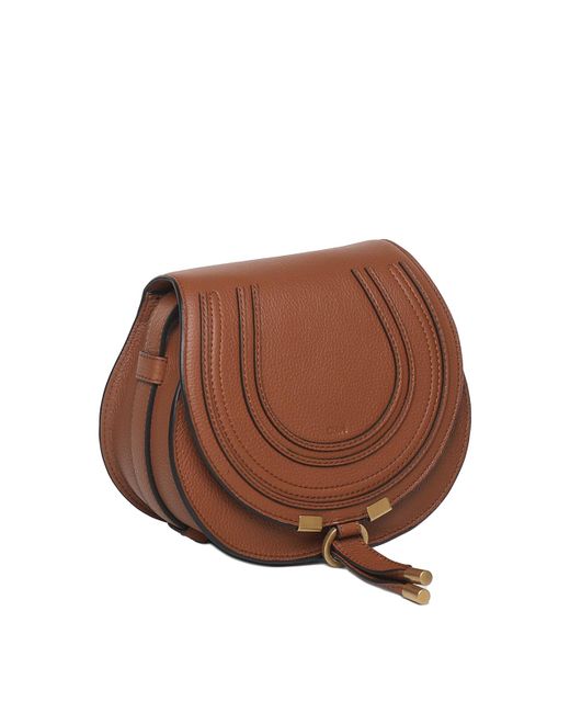 Chloé Brown Hammered Leather Bag With Stitching