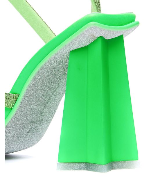 Chiara Ferragni Green Glitter Detailed Sandals