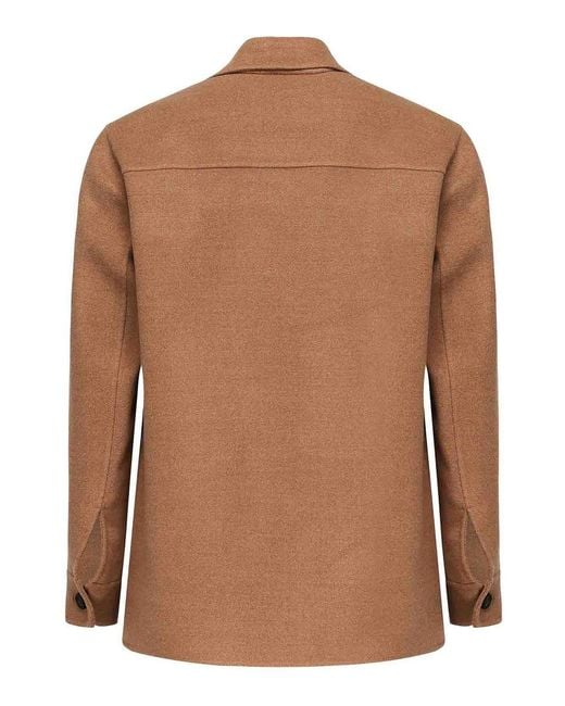 Eleventy Brown Wool Overshirt for men