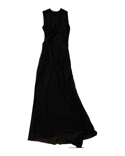 Ann Demeulemeester Black Leah Long Asymmetric Dress