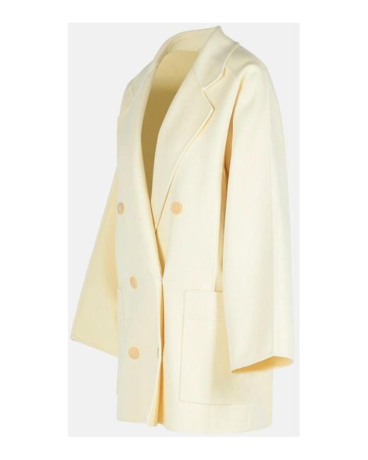 Max Mara Natural Teddy Crop Wool Blend Coat