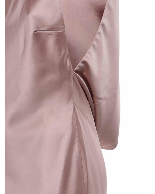 ANDAMANE Purple Carmen Satin Mini Dress
