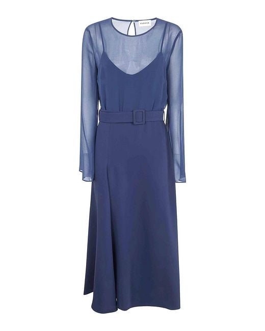 P.A.R.O.S.H. Blue Panty26 Cady Midi Dress