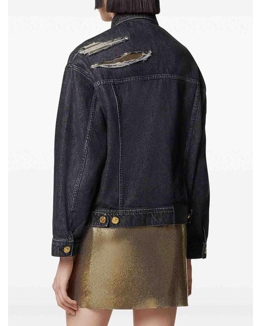 Versace Blue Denim Blouson Clothing