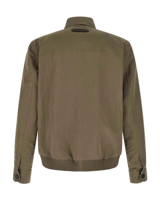 Brioni Green Linen Cotton Blouson for men