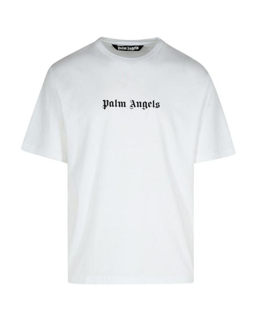 Palm Angels Gray Cotton T-Shirt for men