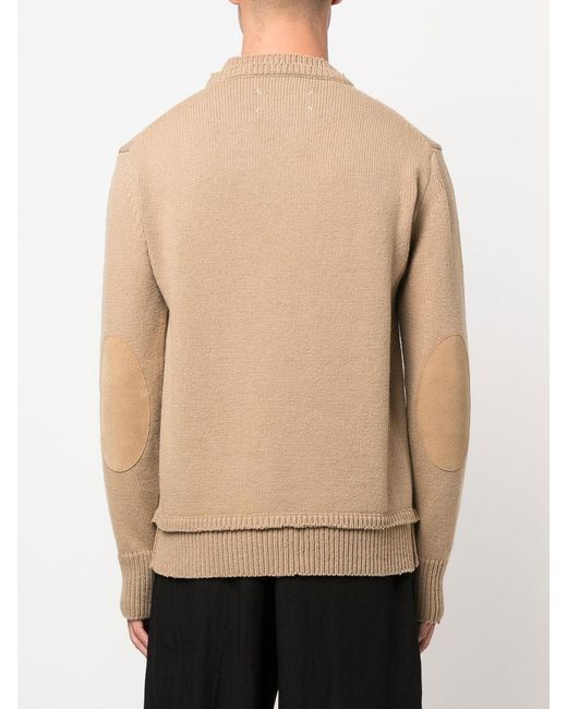 Maison Margiela Natural Crew-Neck Layered Jumper for men