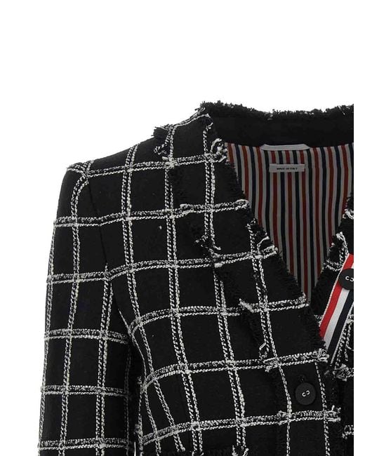 Thom Browne Black Tweed Blazer