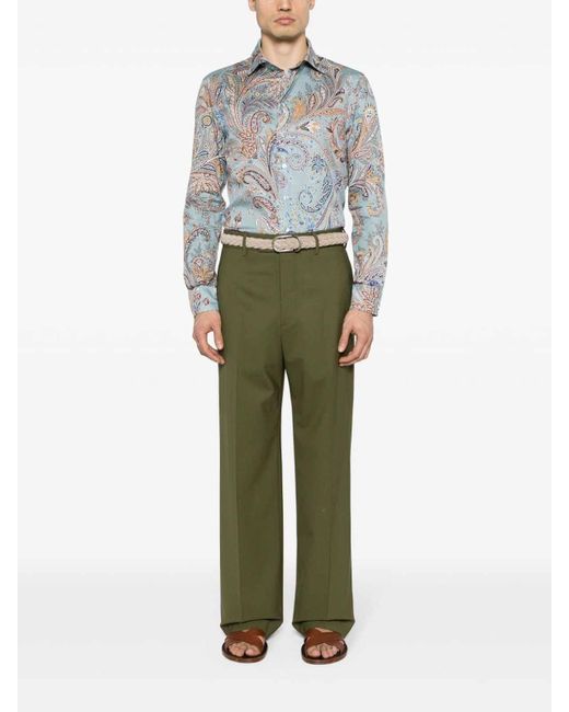 Etro Blue Shirt With Print for men