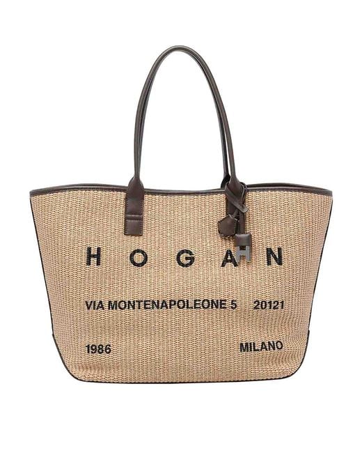 Hogan Natural Medium Address Shopping Bag