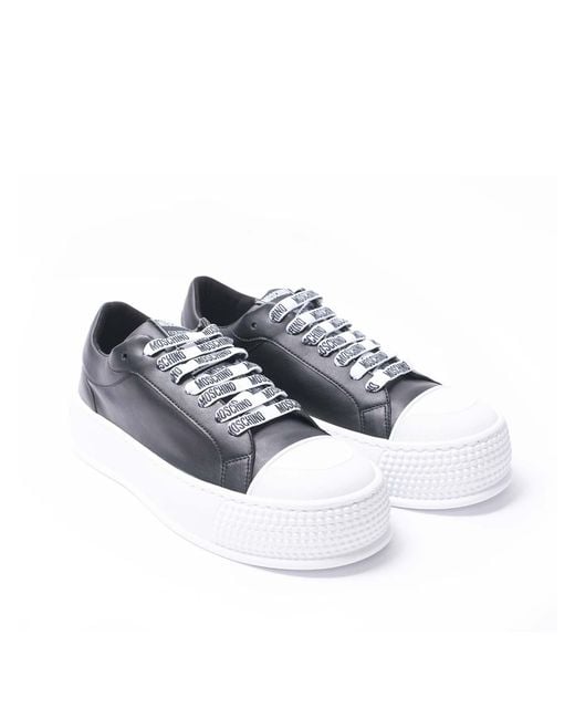 Moschino White High Sole Sneakers for men