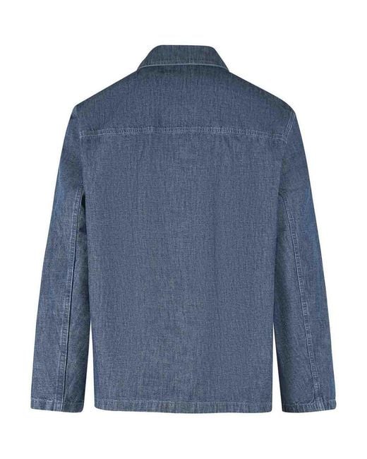 Jil Sander Blue Cotton Jacket for men