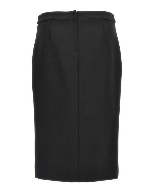 Dolce & Gabbana Black Sheath Midi Skirt