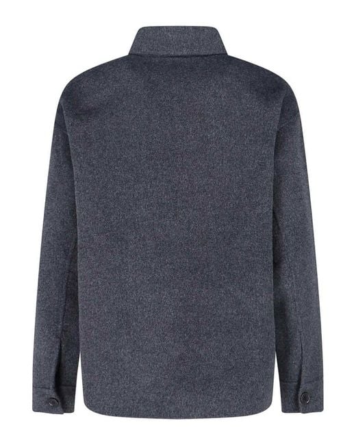 Aspesi Blue Wool Shirt Jacket