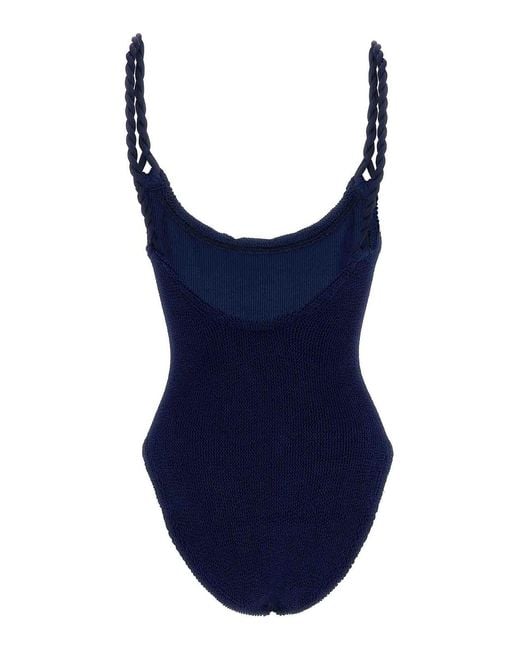 Hunza G Blue Whole 'Camille' Swimsuit