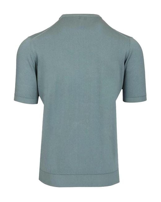 Fedeli Blue Crew Neck T-Shirt for men