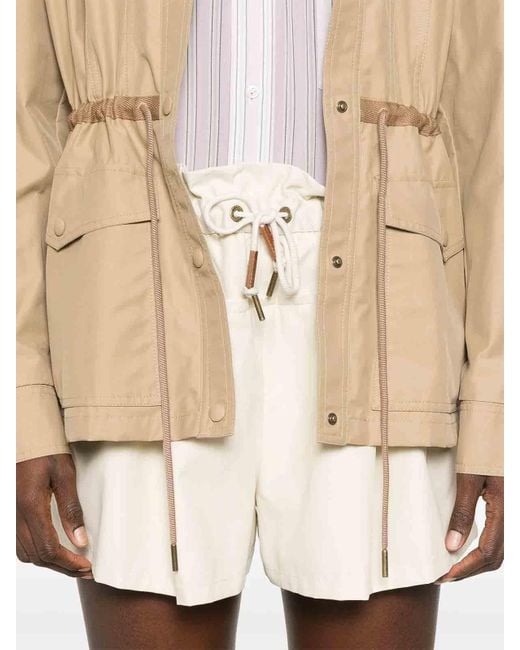 Moncler Natural Drawstring-Waist Shorts for men