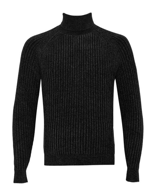 Rrd Black Velvet Rave Ribbed Turtleneck for men