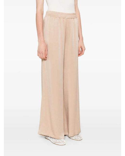 Fabiana Filippi Natural Amelia Envers Satin Trousers