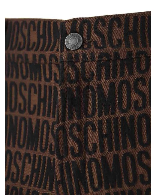 Moschino Brown Logo Pants for men