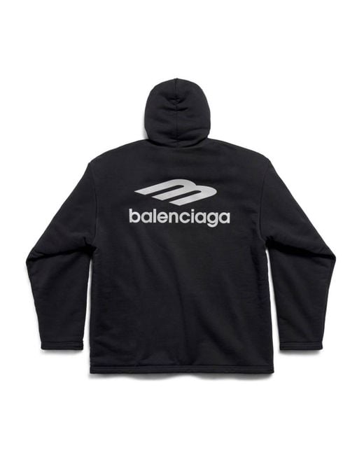 Balenciaga Blue 3b Sports Icon Water Repellent Cotton Hoodie for men