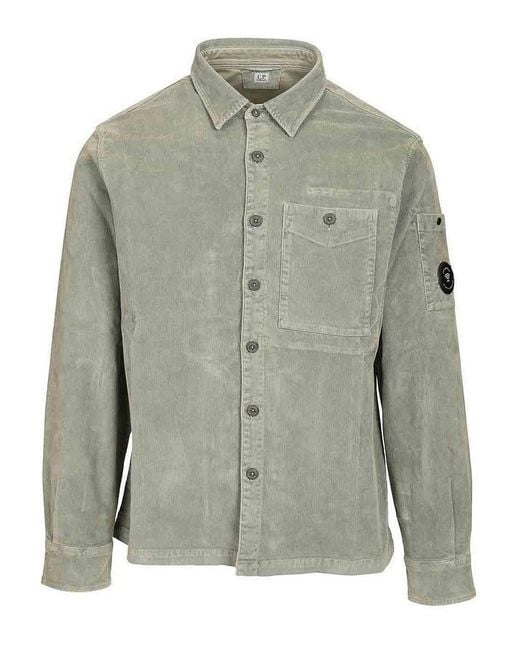C P Company Green Stretch Overshirt for men