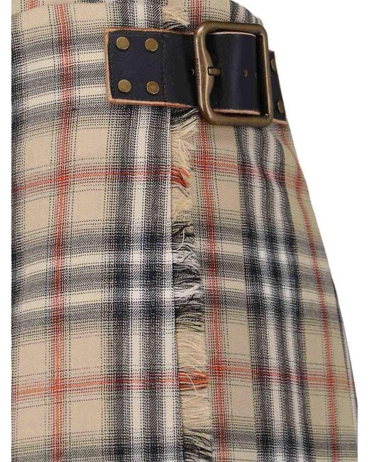 Burberry Natural Mini Kilt Skirt