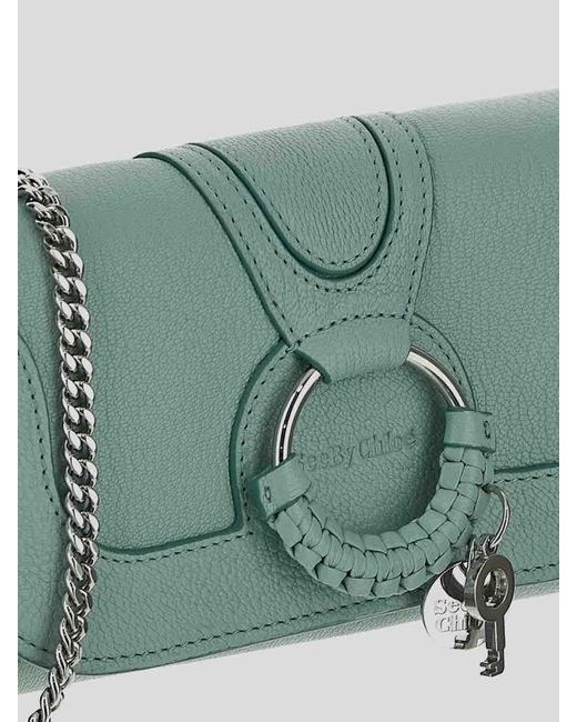 See By Chloé Green Long Wallet In Blowy Grained With Flap